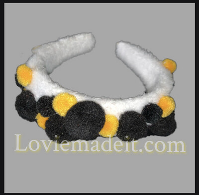 Black & Yellow Puff Headband