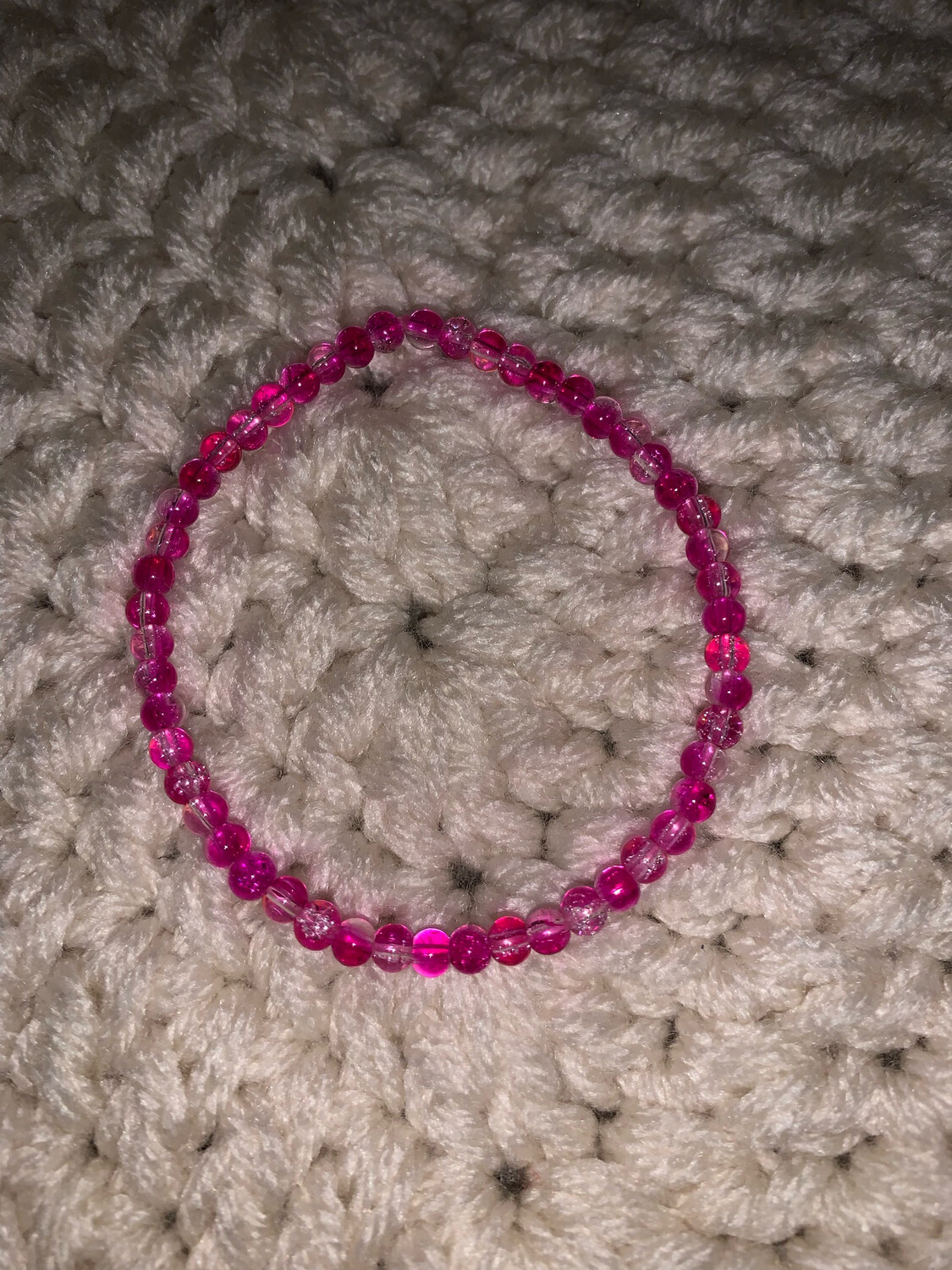 Hot Pink Crystal rock Bracelet