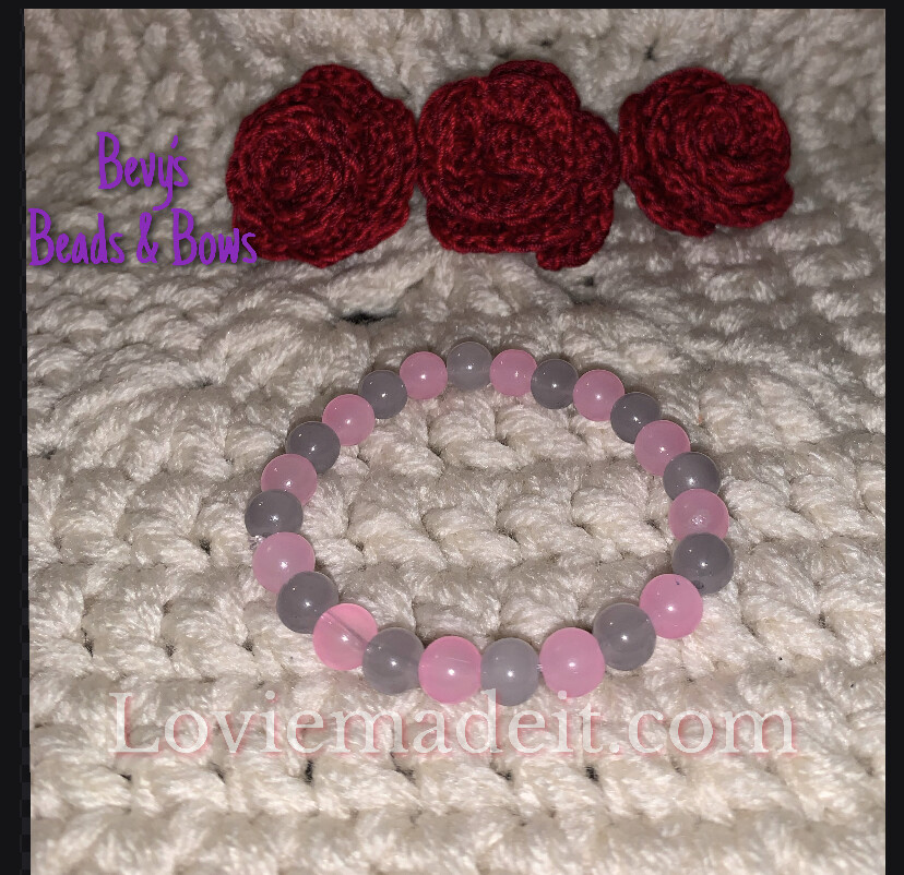 Powder Pink & Grey Bracelet