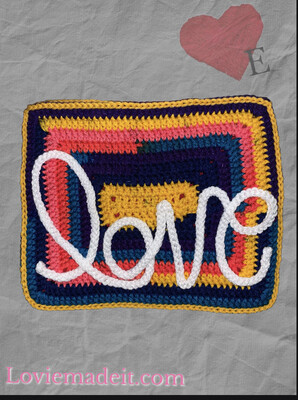 Multi Color Crochet Love pouch