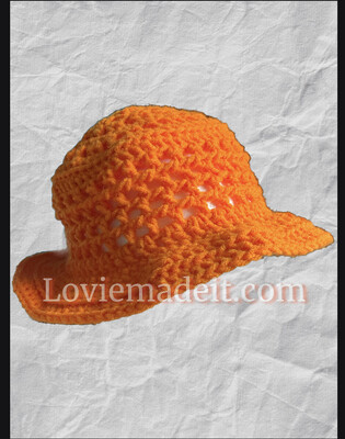 Orange Crochet Bucket Hat