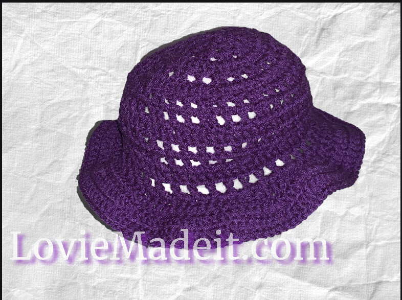 Purple Mesh Crochet Bucket Hat