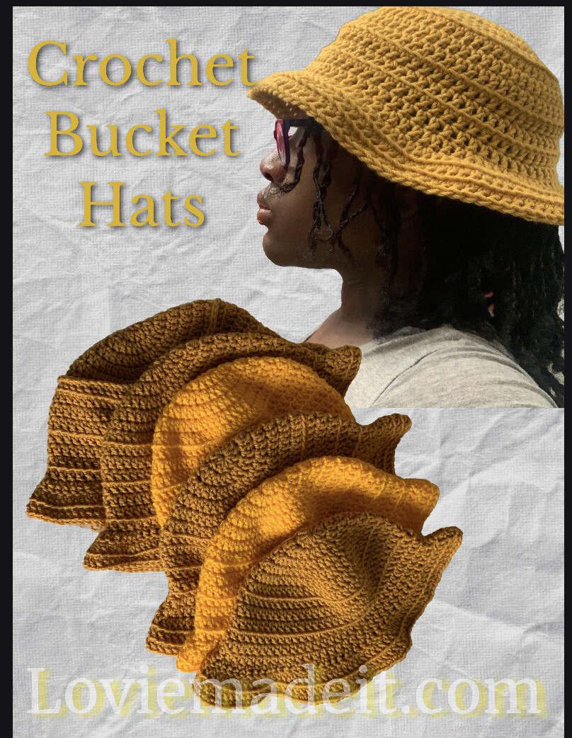Crochet Mustard Yellow bucket hat