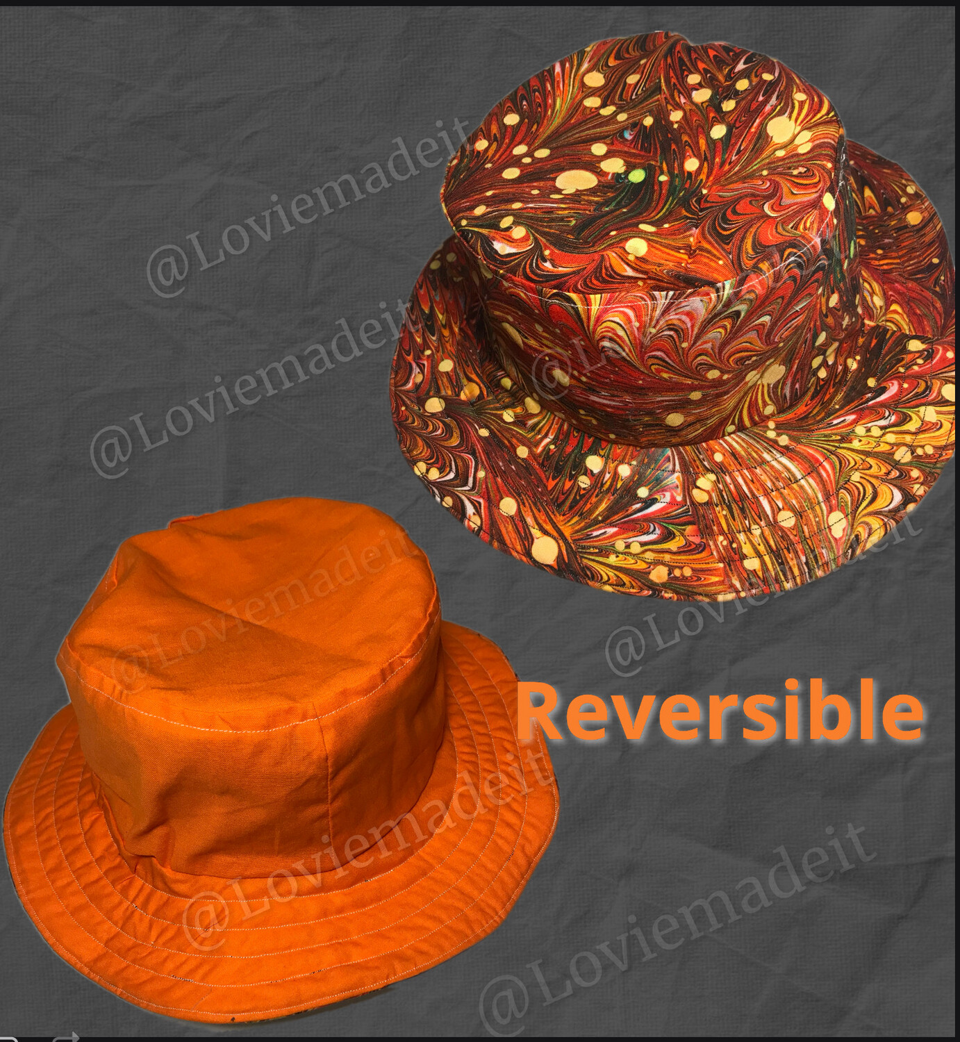 Orange Burst Reversible Bucket Hat