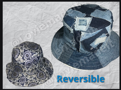 Denim Paisley Reversible Bucket Hat