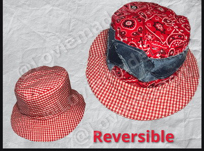 Denim Bandana Reversible Bucket Hat