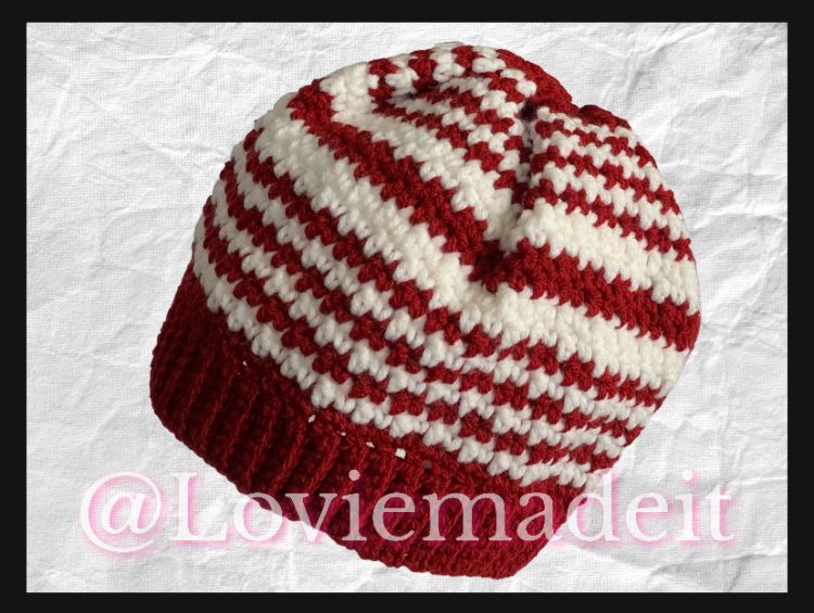 Maroon Houndstooth Beanie