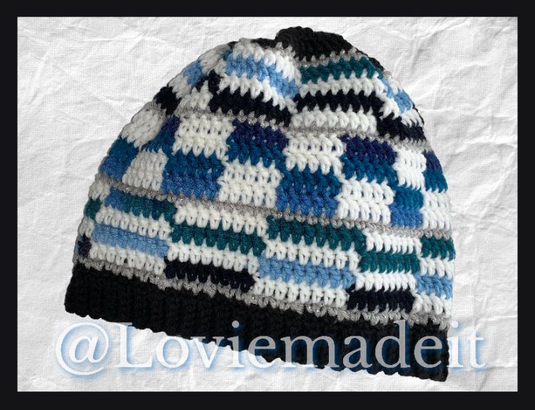 Shades of Blue Cubed Beanie