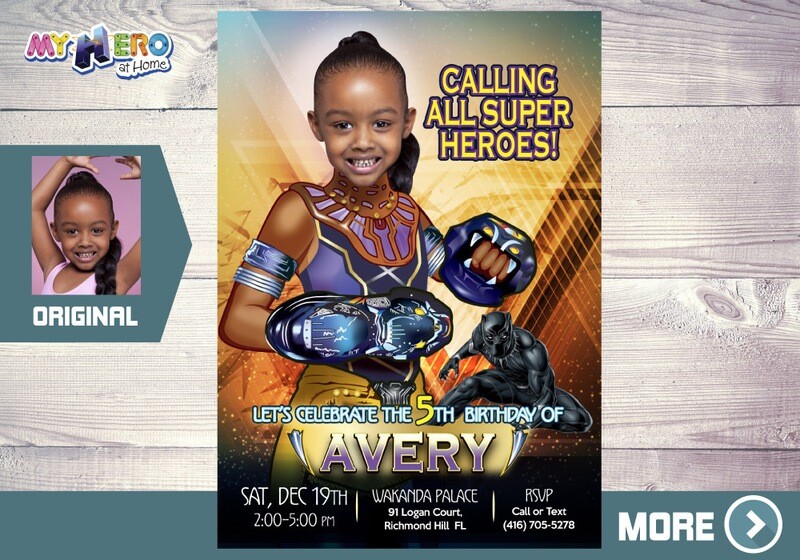 Princess Shuri photo Invitation, Princess Shuri Birthday, Black Panther Girl Party, Princess Shuri Party, Wakanda Birthday ideas. 177