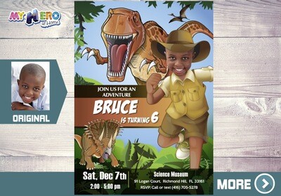 Dinosaurs Party Invitation, Custom Jurassic World Invitation, T-Rex invitation, Custom Dinosaurs Invitation. 208
