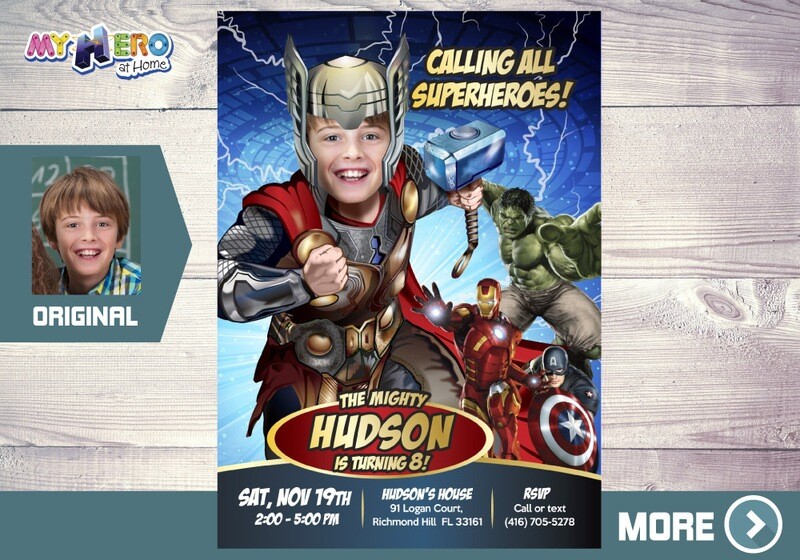 Thor Avengers Birthday Party Invitation, Thor theme party, Thor Digital, Thor Party template, Thor Avengers Party, Thor Party Invitation. 155