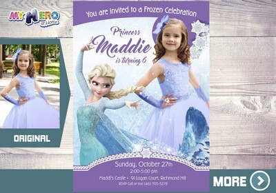 Frozen Party Invitation with your child in Elsa’s costume. 270
