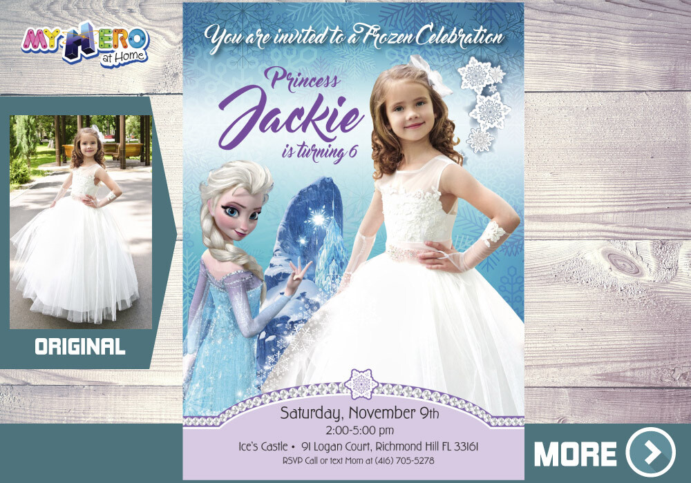 Frozen Invitation with your child in her Princess Dress. 271