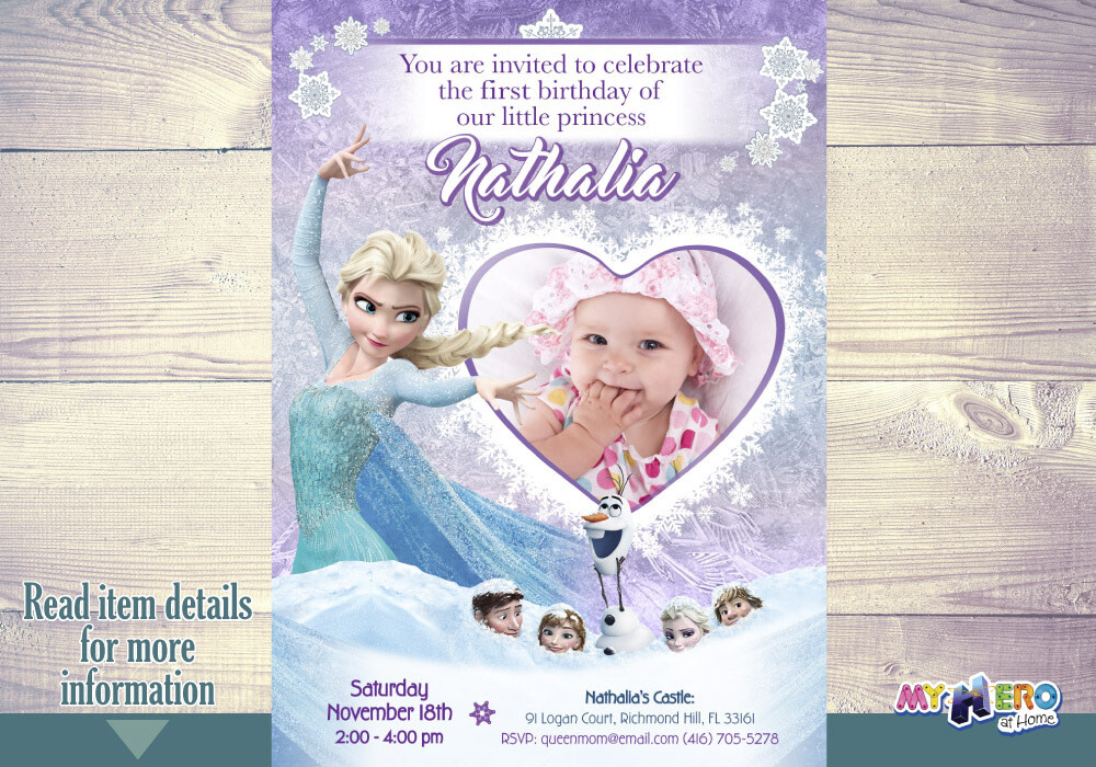 Custom Frozen photo invitation. Baby Frozen Invitation. Frozen Party Invitation. 273