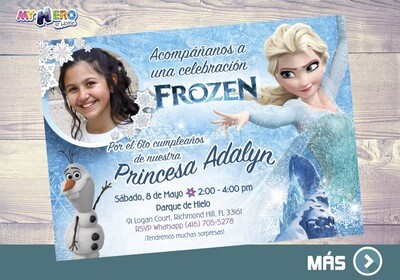 Frozen Invitación. Fiesta tema Frozen. Invitación Frozen Elsa. 281SP