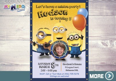 Minions Birthday Invitation, Minions Virtual Party, Minions Birthday Parade, Minions Digital Invitation, Minions Drive By. 045