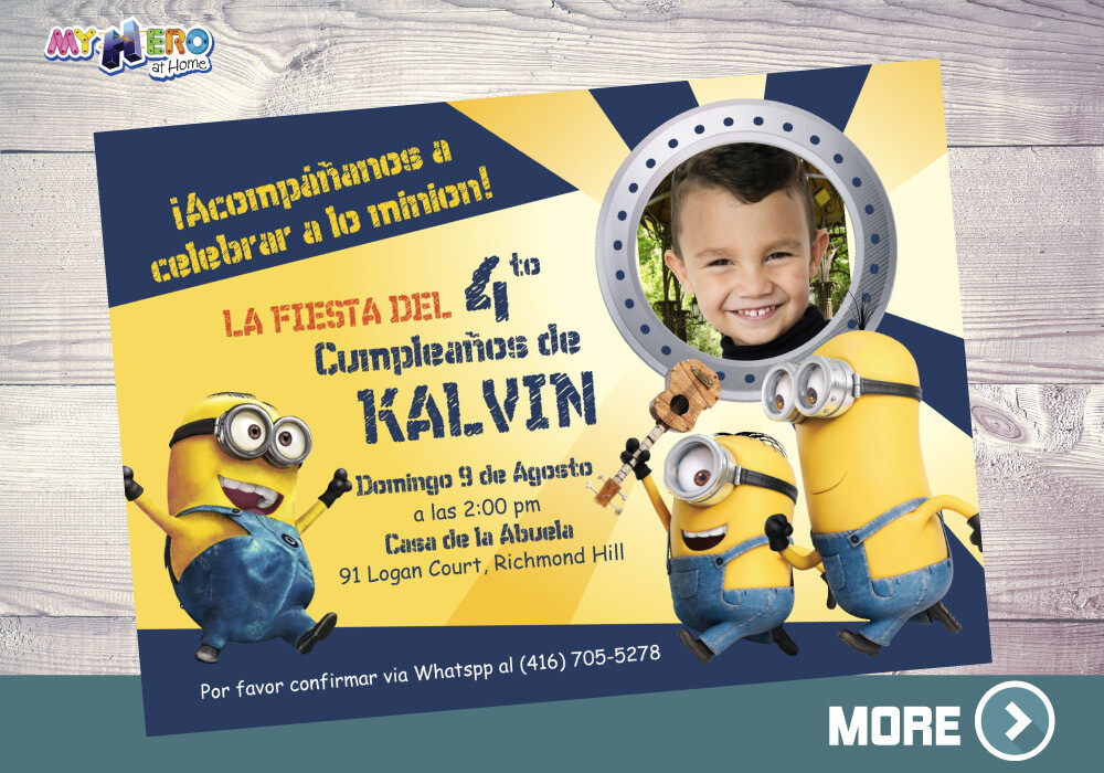 Minions Invitación de Cumpleaños, Fiesta Tema Minions, Invitación tema Minions, Cumpleaños tema Minions, Invitación Digital Minions. 042SP