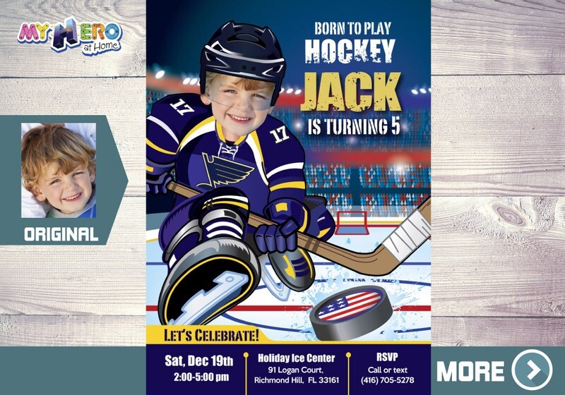 St Louis Blues Invitation, St Louis Blues photo invitation, St Louis Blues Digital Invitation. 307