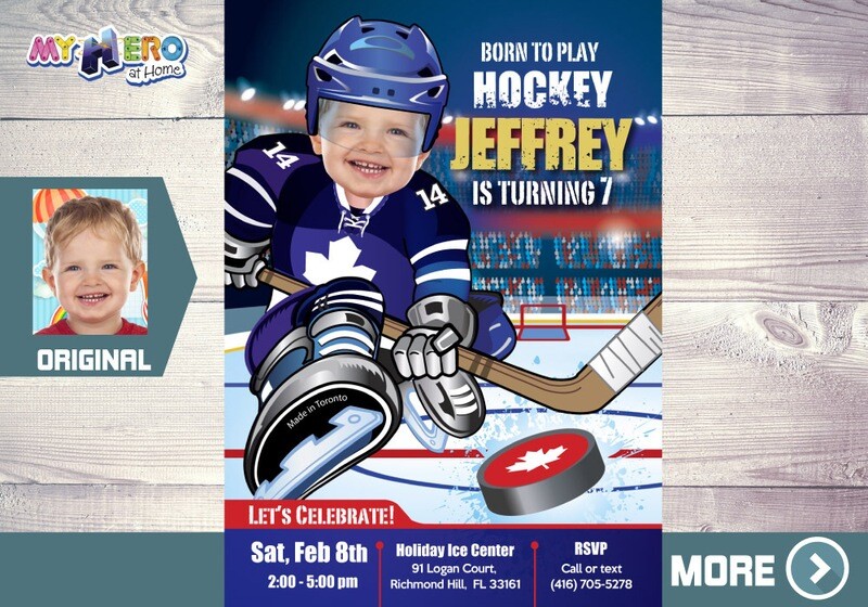 Toronto Maple Leafs Invitation, Toronto Maple Leafs photo invitation, Toronto Maple Leafs Digital Invitation. 308