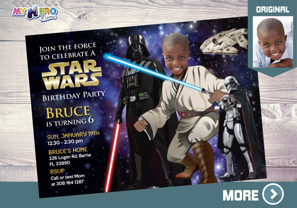 Star Wars party Invitation, Star Wars theme party, Jedi Bday Invitation, Jedi training party, Jedi digital invitation. 005AA