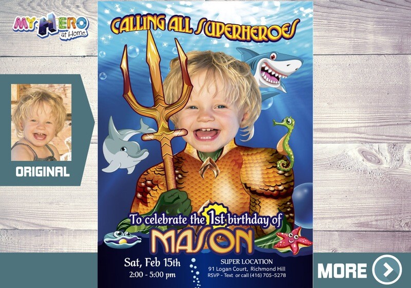 Aquaman 1st Invitation, Aquaman 1st Party, Baby Aquaman Invitation, Baby 1st Superhero Birthday, Aquaman 1st Birthday. 193
