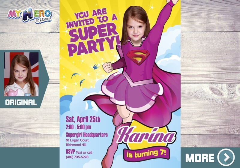 Pink Supergirl Invitation, Supergirl Pink Party, Pink Supergirl Birthday, Supergirl theme party. 111