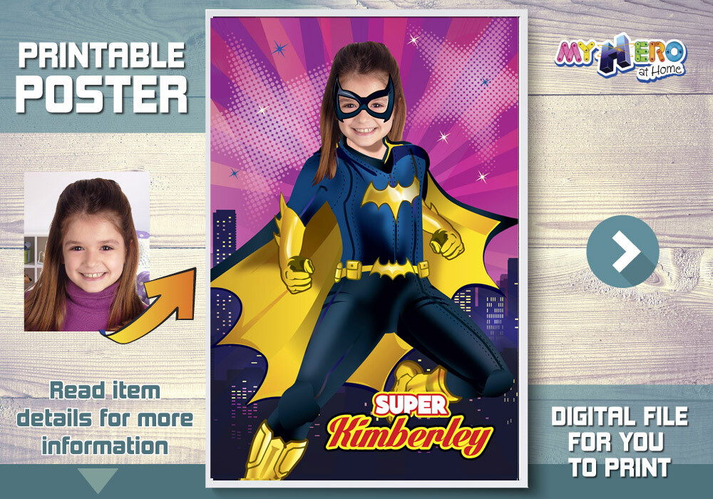 Batwoman Poster, Custom Batgirl Poster, DC Super Hero Girls Poster, Batwoman Room Decor, Batwoman Wall Decor, Batwoman Gifts. 410