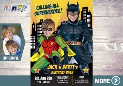 Batman and Robin Invitation. Batman and Robin Siblings Invitation. Batman and Robin Birthday Party. Joint Batman and Robin. 296