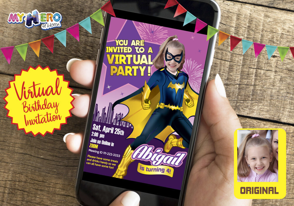 Batwoman Digital Birthday, Batwoman Virtual Invitation, Batwoman Drive By, Super Hero Girls Digital, Super Hero Girls Birthday Parade. 185CV
