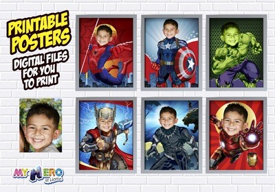 Avengers Posters of Hulk, Spiderman, Ironman, Thor, Captain America and Black Panther. Avengers Decoration. Avengers Gifts Fans. 412B