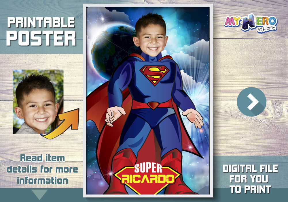 Superman photo Poster, Superman Decor, Superman Backdrop, Superman Gifts, Superman Party Decor, Superman Wall. 430