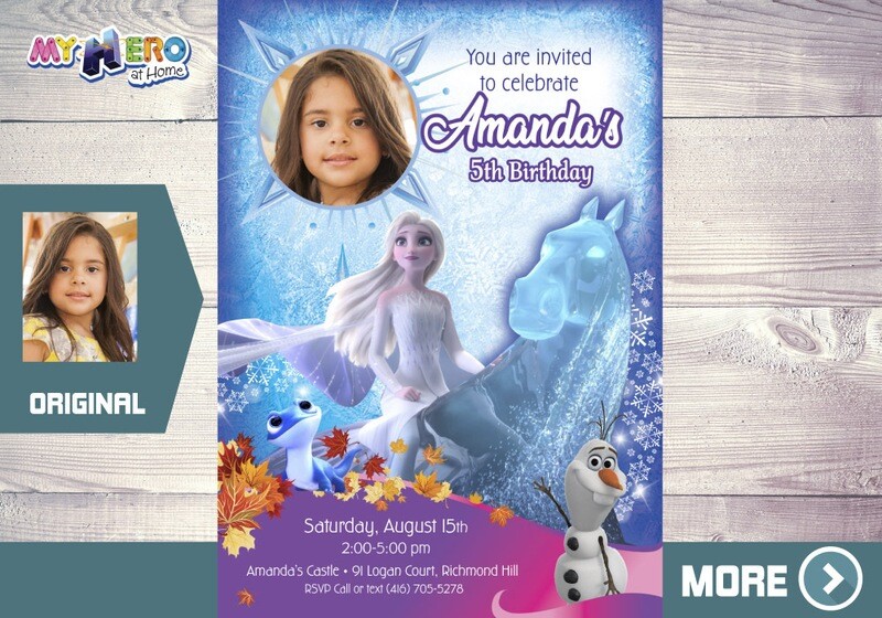 Frozen Water Horse Invitation. Frozen Birthday Invitation. Frozen Photo Invitation. Frozen 2 Party Invitation. 458