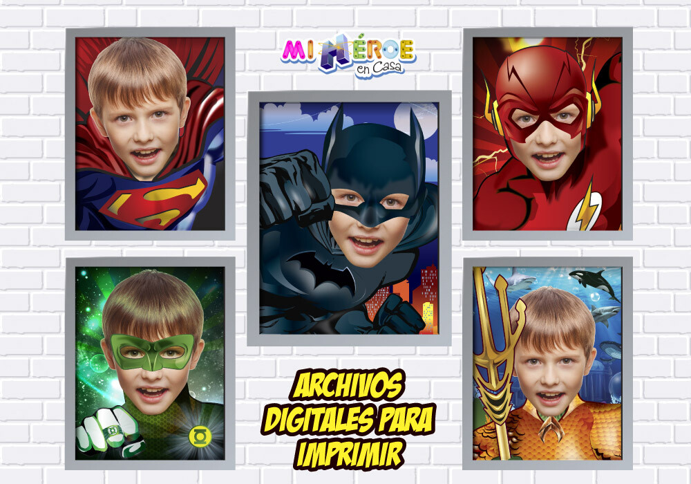 Afiches de Superhéroes. Afiches Personalizados de Batman, Superman, Flash, Aquaman y Linterna Verde. Decoración Liga de la Justicia. 411SP