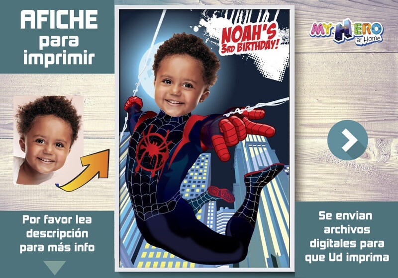 Afiche de Spider Verse. Afiche Personalizado de Spider Verse. Decoración Spider Verse. Fiesta Spider-Verse. Pared Spider Verse. 428SP