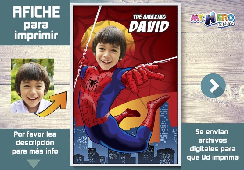 Afiche de Spider-Man. Afiche Personalizado de Spider Man.  Decoración Spider-Man. Fiesta Spider-Man. Pared Spider-Man. 367SP