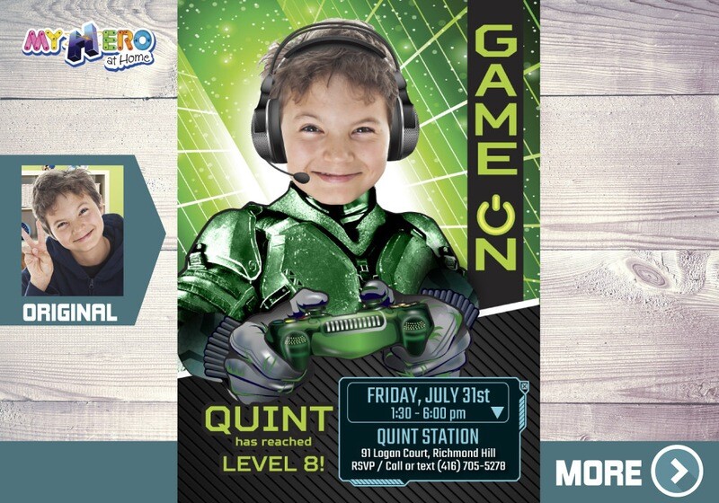 Video Gamers Invitation. Video gamers Party. Game On Invitation. Video Games Battle invitation. 432B
