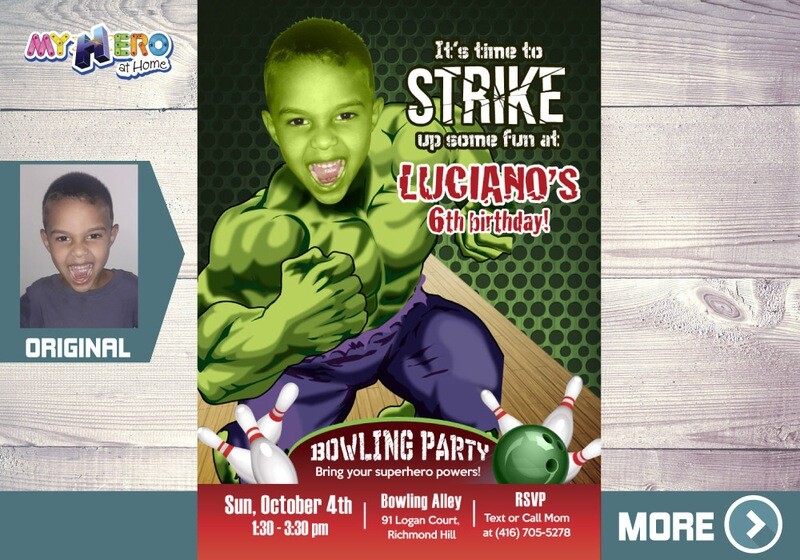 Hulk Bowling Party Invitation, Bowling party themed Hulk, Hulk Bowling Party Ideas, Fiesta de Bowling tema Hulk. 144