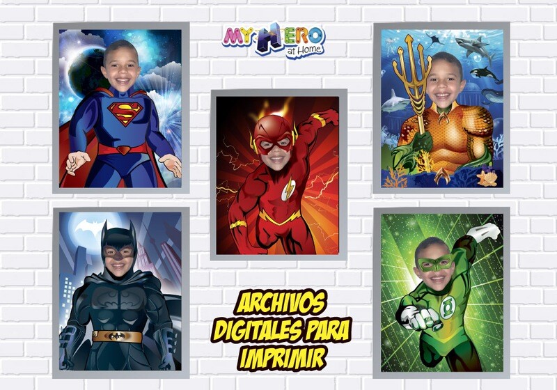 Afiches Personalizados de Batman, Superman, Flash, Aquaman y Linterna Verde. Decoración Liga de la Justicia. Afiches de Superhéroes. 463SP