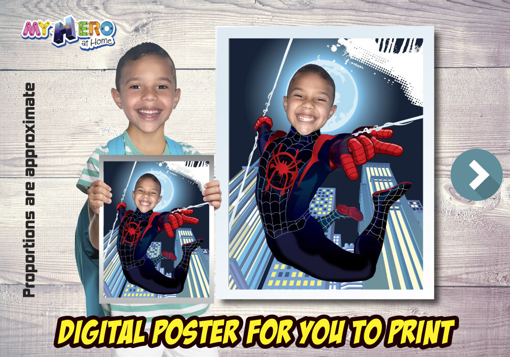 Miles Morales Poster, Miles Morales Decoration, Spider-Verse Gifts, Miles Morales Gifts, Miles Morales Wall, Miles Morales party. 471