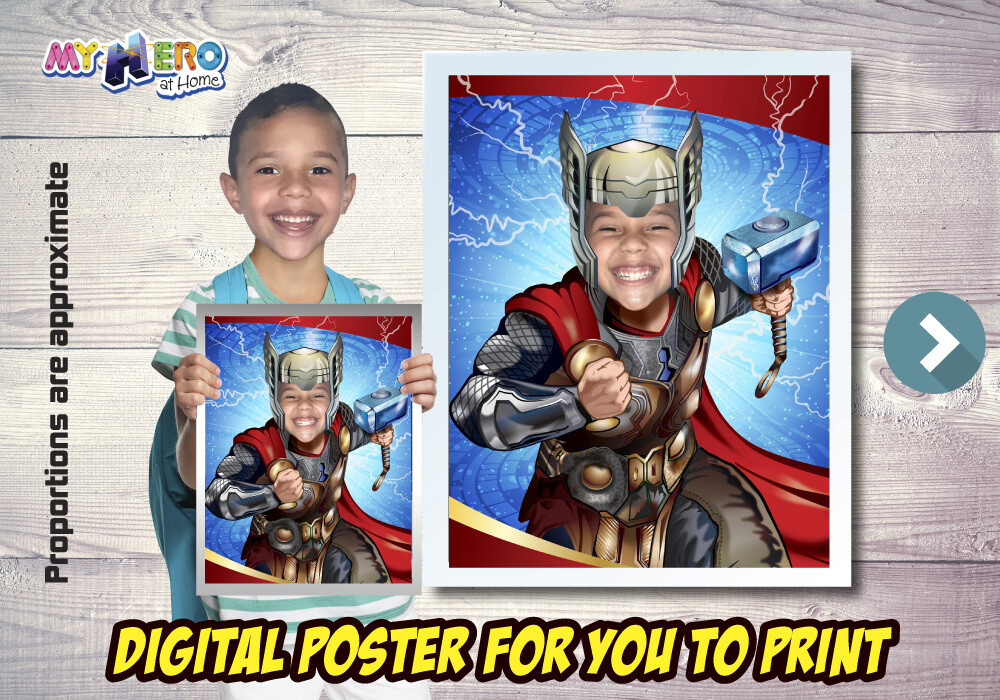 Thor Poster, Thor Decoration, Thor Fans, Thor Gifts, Avengers Decor, Avengers Gifts Fans, Thor Party Decor, Thor Wall. 477