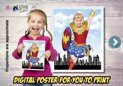 Wonder Woman Poster, Wonder Woman Decor, Wonder Woman Gifts Fans, Wonder Woman Wall, Super Hero Girls Decor, Wonder Woman Party. 502