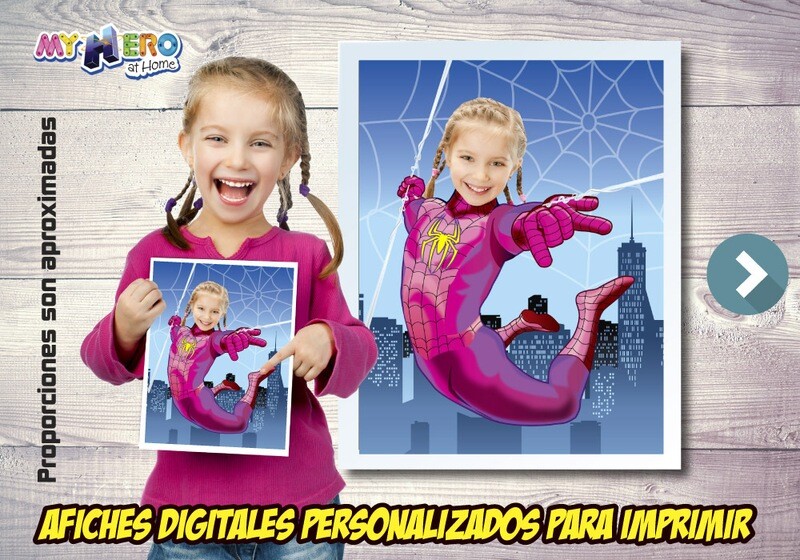 Afiche Personalizado de Spider-Girl, Decoración Spider-Girl, Afiche Spider-Girl. Fiesta Mujer Arana. 507SP