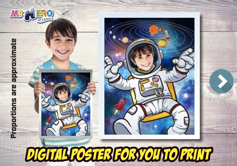 Astronaut Poster, Astronaut Decoration, Astronaut Wall Decor, Child Astronaut Decor, Universe Poster, Milky Way poster, Astronaut Gifts. 493