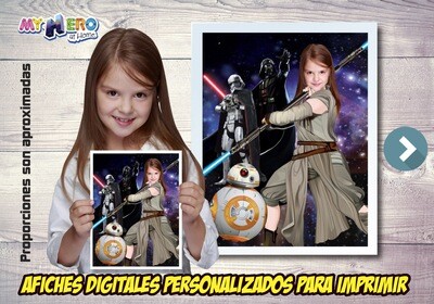 Afiche Personalizado de Jedi Rey, Decoración Jedi Rey, Afiche Jedi Rey, Decoracion Star Wars. 495SP