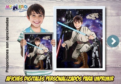 Afiche Personalizado de Jedi, Decoración Jedi, Afiche Jedi, Decoracion Star Wars, Fiesta tema Jedi. 497SP