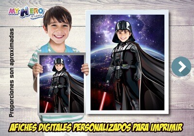 Afiche de Darth Vader, Afiche Personalizado de Star Wars, Decoración Dark Side, Fiesta Darth Vader Star Wars. 498SP