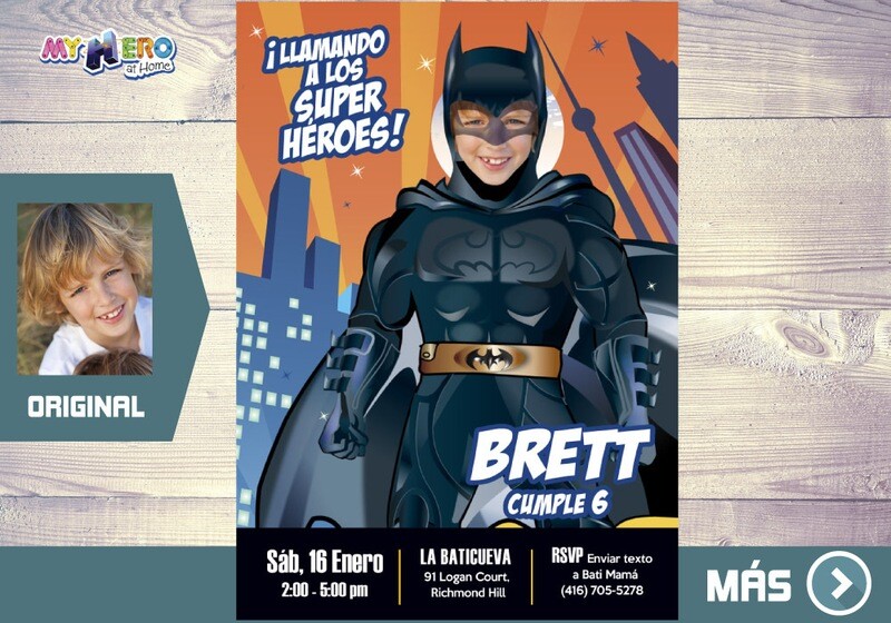 Invitación de Batman, Fiesta de Batman, Invitacion Digital Batman, Cumpleanos Batman. 215SP
