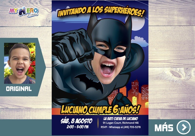 Batman Invitación, Fiesta de Batman, Invitacion Digital Batman, Cumpleanos Batman. 451SP