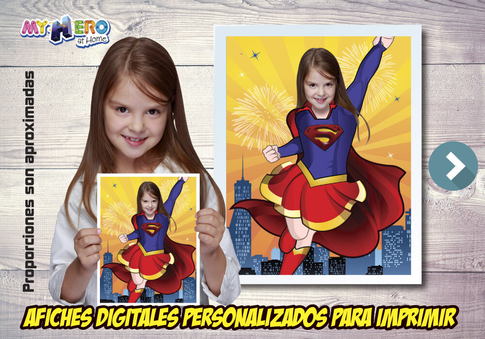 Afiche Personalizado de la Supergirl, Decoración Supergirl, Afiche Supergirl. Fiesta Supergirl. 515SP