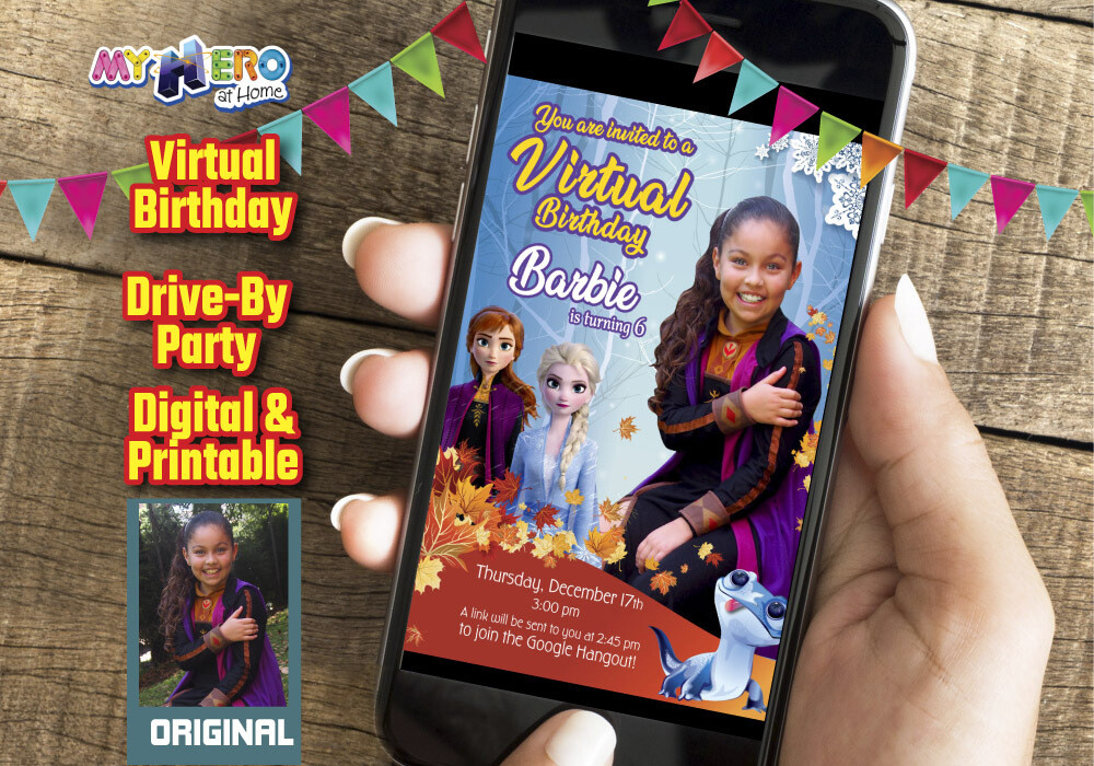 Frozen 2 Digital Birthday Invitation, Frozen Virtual Party, Frozen Elsa Invitation, Frozen Social Distance, Frozen Drive By. 405CV